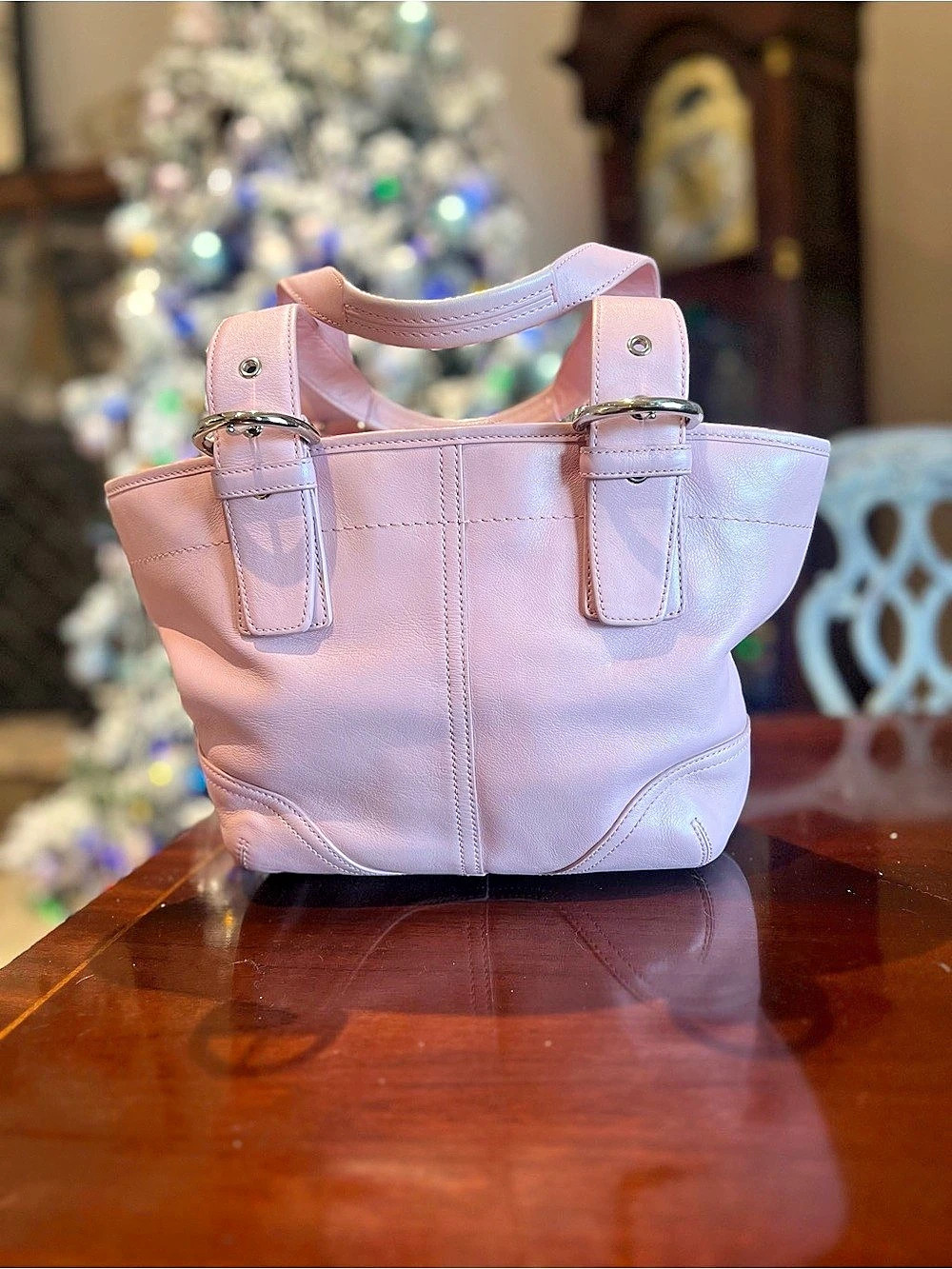 Vintage Coach Soho 9544 Pink Leather Buckle Tote Y2K 2004 Rare Color